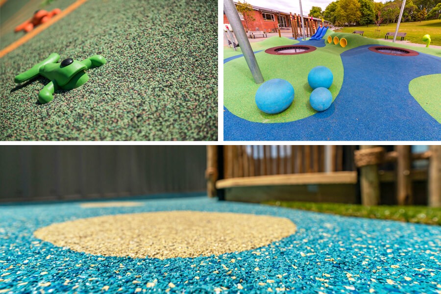 playground surfacing in different playgrounds.
